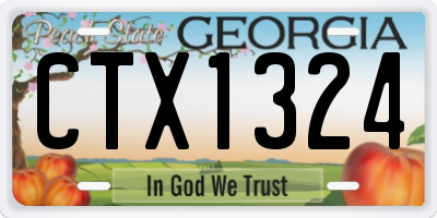 GA license plate CTX1324