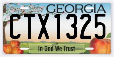 GA license plate CTX1325