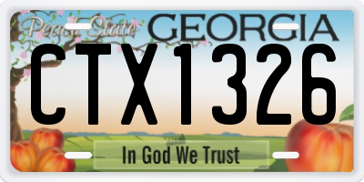 GA license plate CTX1326