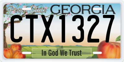 GA license plate CTX1327