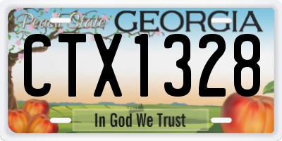 GA license plate CTX1328
