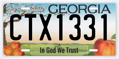 GA license plate CTX1331