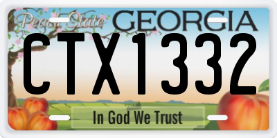 GA license plate CTX1332