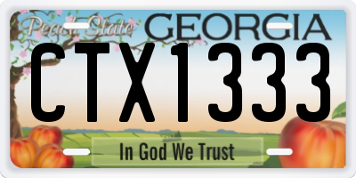 GA license plate CTX1333
