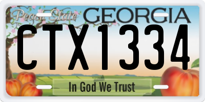 GA license plate CTX1334