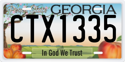 GA license plate CTX1335