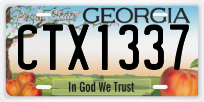 GA license plate CTX1337