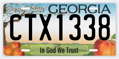 GA license plate CTX1338