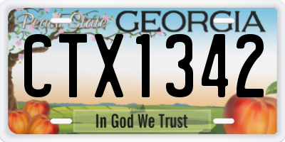 GA license plate CTX1342