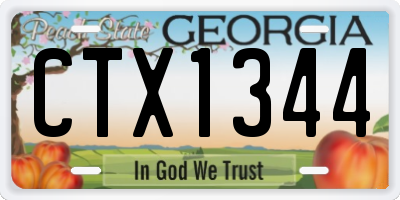 GA license plate CTX1344