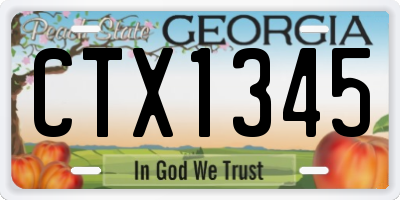 GA license plate CTX1345