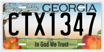 GA license plate CTX1347