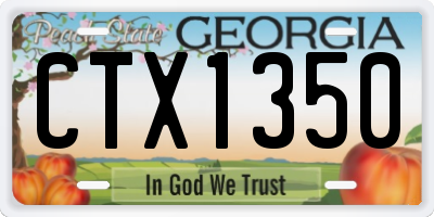 GA license plate CTX1350