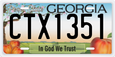 GA license plate CTX1351