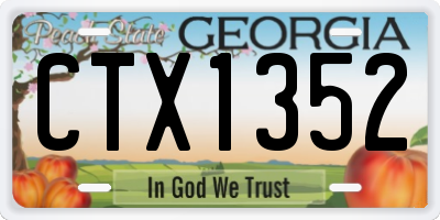 GA license plate CTX1352