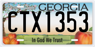 GA license plate CTX1353