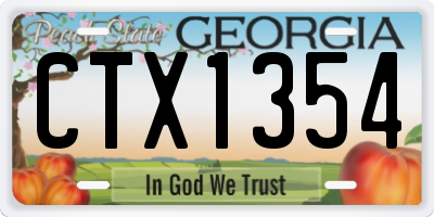 GA license plate CTX1354
