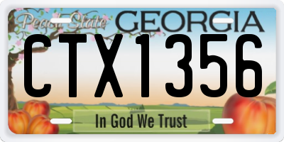 GA license plate CTX1356