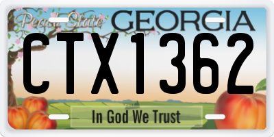 GA license plate CTX1362
