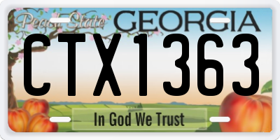 GA license plate CTX1363