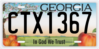 GA license plate CTX1367