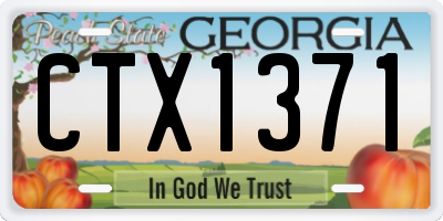 GA license plate CTX1371
