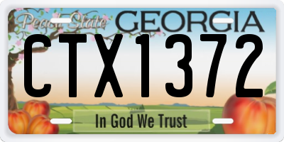 GA license plate CTX1372