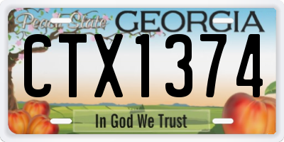 GA license plate CTX1374