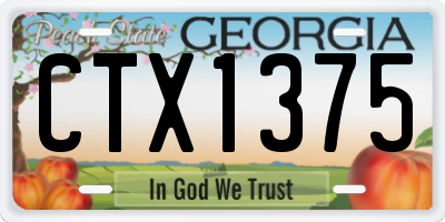 GA license plate CTX1375