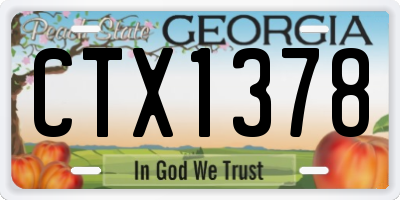 GA license plate CTX1378