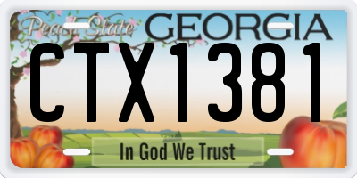 GA license plate CTX1381