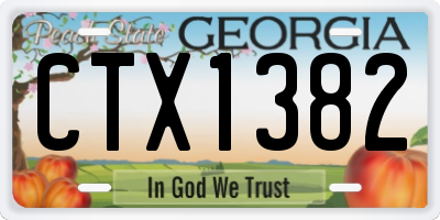 GA license plate CTX1382