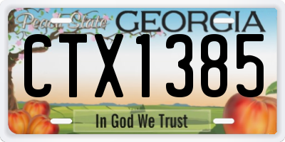GA license plate CTX1385