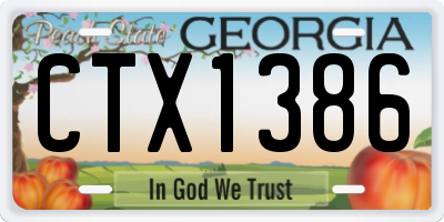 GA license plate CTX1386