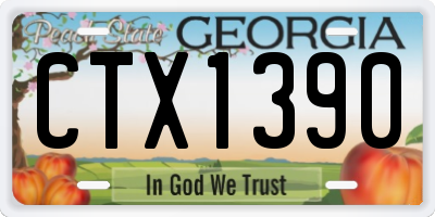 GA license plate CTX1390