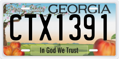 GA license plate CTX1391