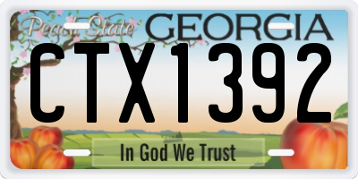 GA license plate CTX1392