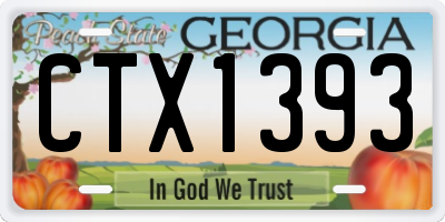 GA license plate CTX1393