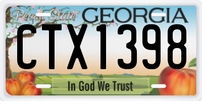 GA license plate CTX1398