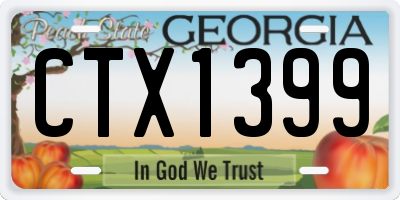GA license plate CTX1399