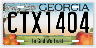 GA license plate CTX1404