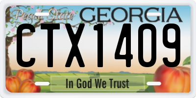 GA license plate CTX1409