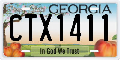GA license plate CTX1411