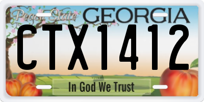 GA license plate CTX1412