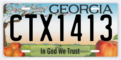 GA license plate CTX1413