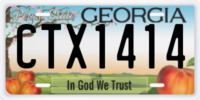 GA license plate CTX1414