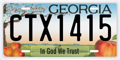 GA license plate CTX1415