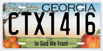 GA license plate CTX1416