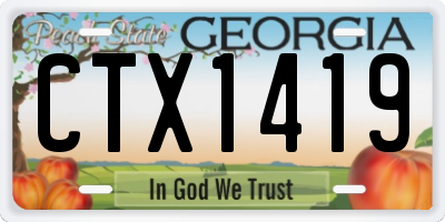 GA license plate CTX1419
