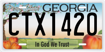 GA license plate CTX1420